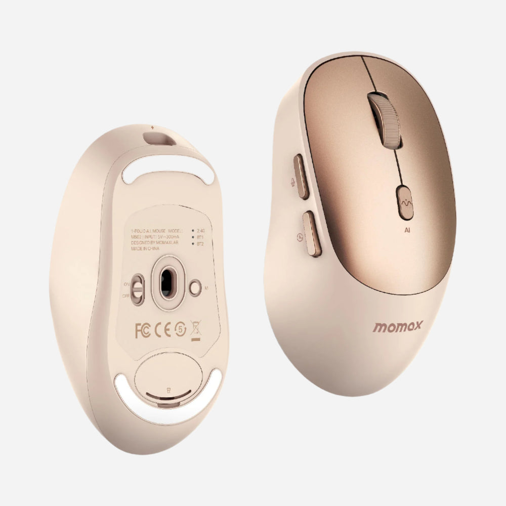 1-Folio AI-Powered Rechargeable Wireless Mouse - Desert Titanium